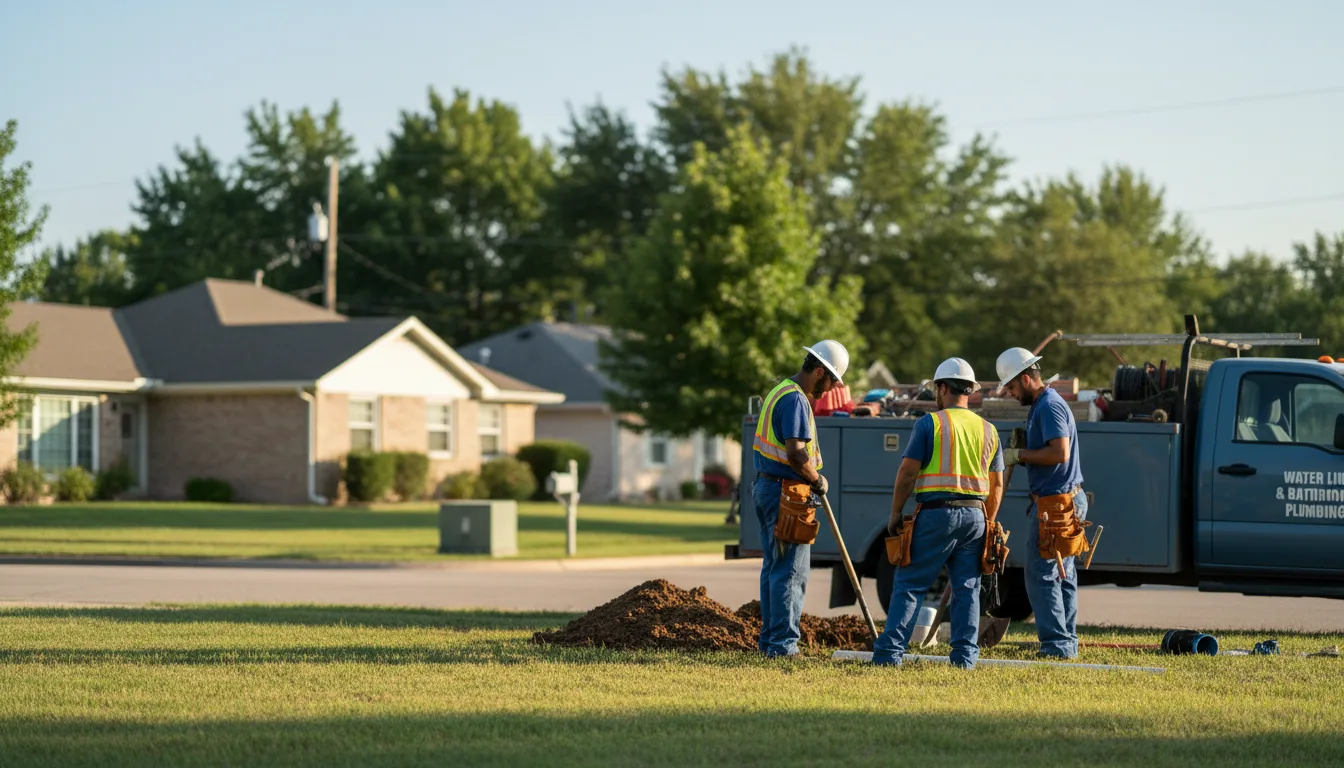 Residential water line and bathroom plumbing service in Latimer, IA